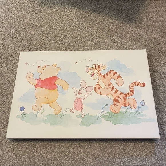Vintage Disney Wall Canvas Picture Winnie the Pooh Tigger Nursery Kids Room - Picture 2 of 6